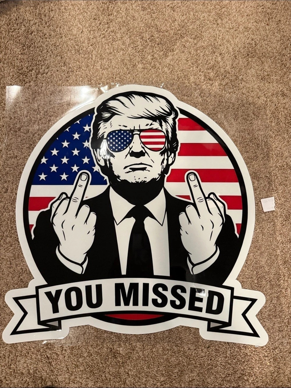 Political Graphic Wall Decal in Black & White Like New